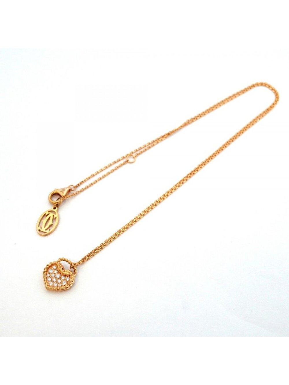 Cartier Necklace Torta Heart Pave 18k Pink Gold Diamond - Picture 3 of 6